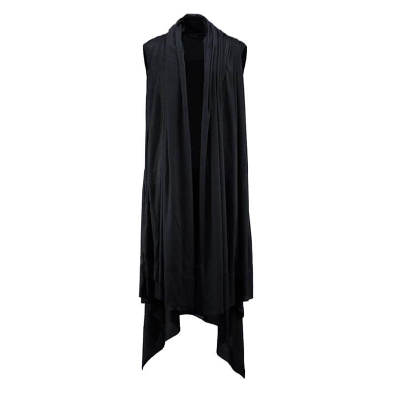 Gothic Black Sleeveless Hooded Cape Coat