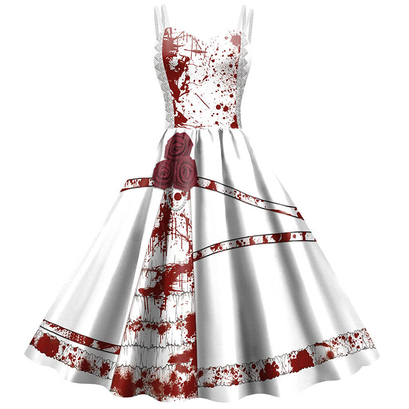 Gothic Bloody Rose Print Dress | Gthic.com