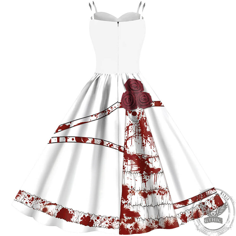 Gothic Bloody Rose Print Dress | Gthic.com