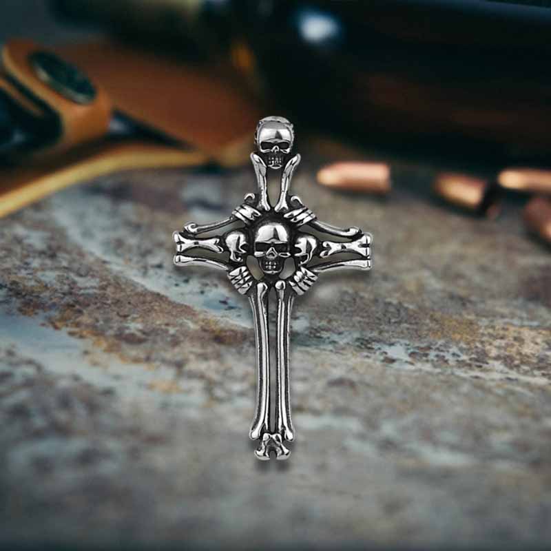 Pendentif viking croix celtique en acier inoxydable