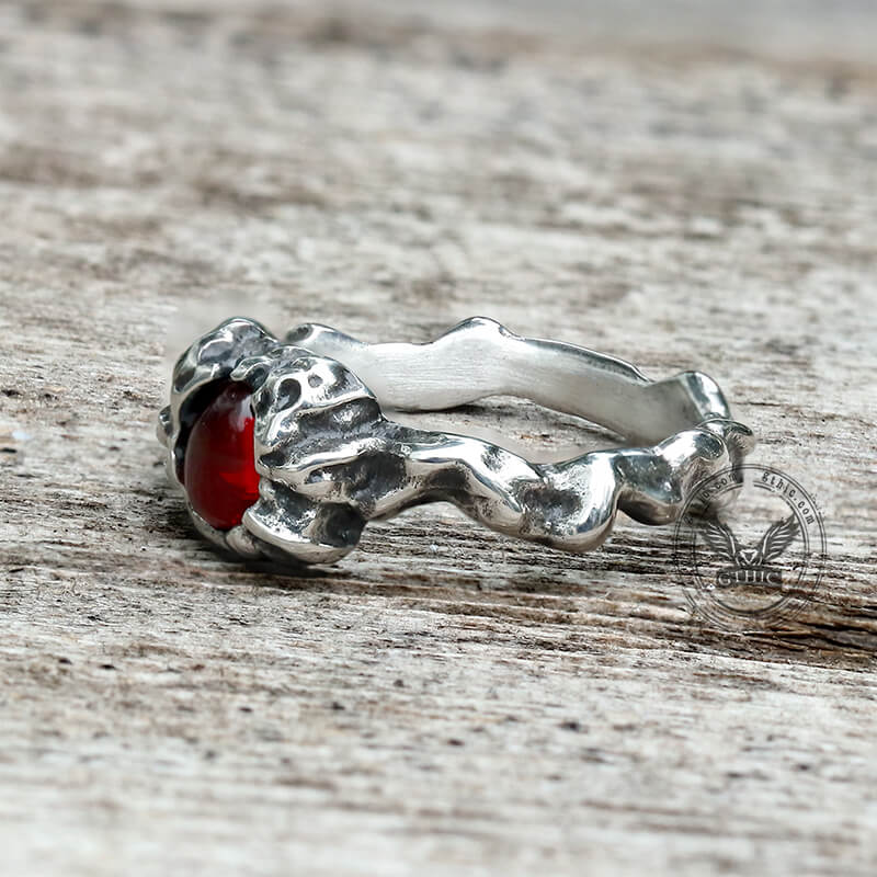 Men's Black Stainless Steel Eagle Wedding Band - 8mm Wide Viking Gothic Ring (Sizes 8-12), Non-Tarnish