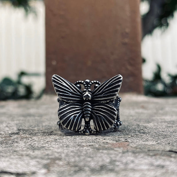 Gothic Butterfly Stainless Steel Animal Ring | Gthic.com