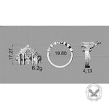 Gothic Cathedral Sterling Silver Cross Ring