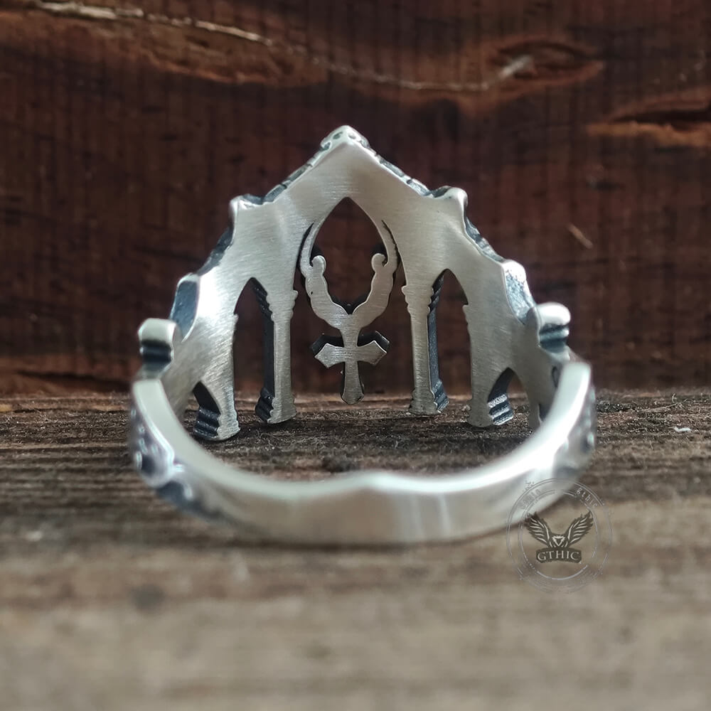 Gothic Cathedral Sterling Silver Cross Ring
