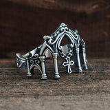Gothic Cathedral Sterling Silver Cross Ring