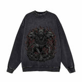 Gothic Cerberus Graphic Vintage Washed Sweatshirt | Gthic.com