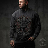Gothic Cerberus Graphic Vintage Washed Sweatshirt | Gthic.com