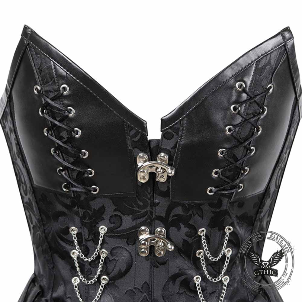 Gothic Chain Design Jacquard Steel Bone Corset