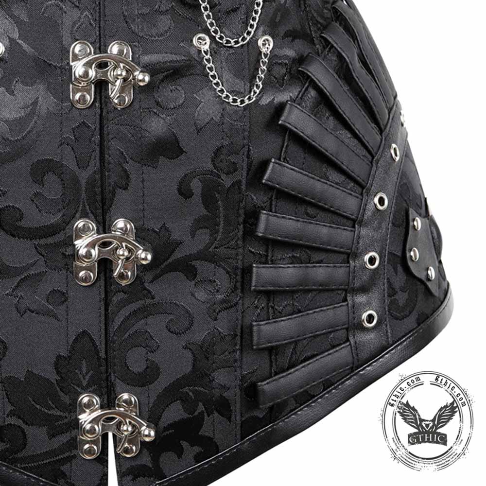 Gothic Chain Design Jacquard Steel Bone Corset
