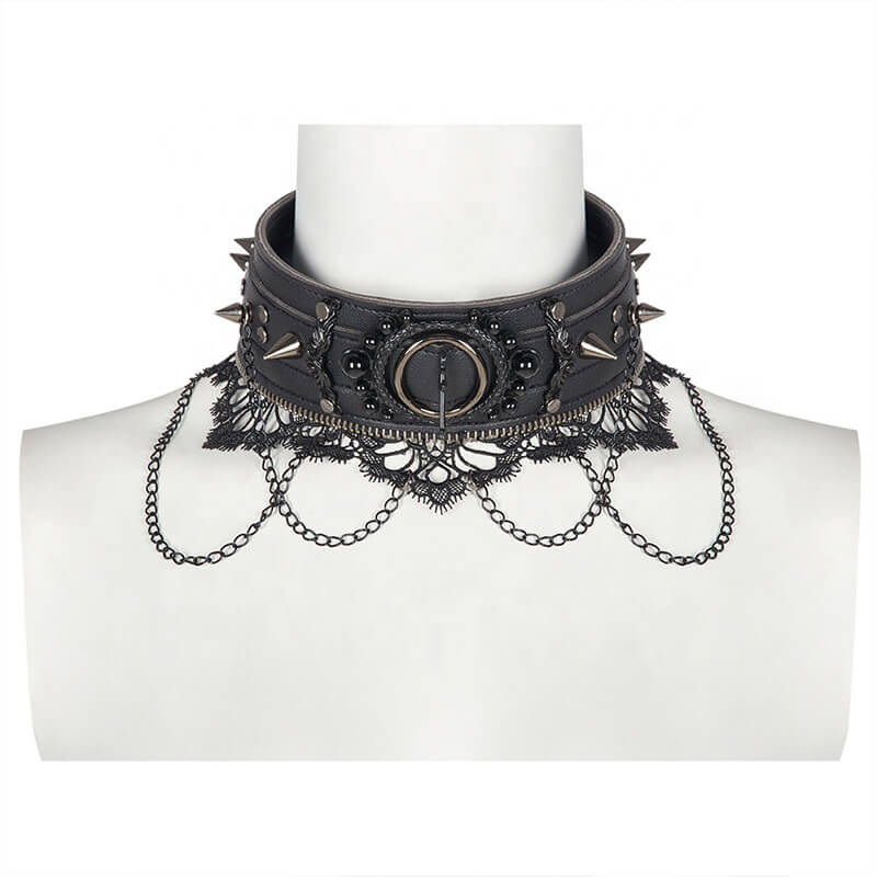 Gothic Chains Rivets Choker Necklace | Gthic.com