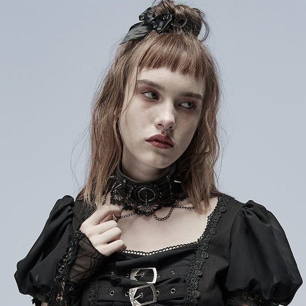 Gothic Chains Rivets Choker Necklace | Gthic.com