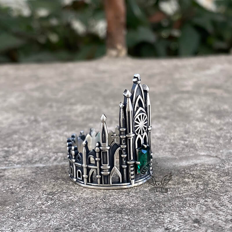 Gothic Church Sterling Silver Christian Ring | Gthic.com