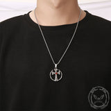 Gothic Circle Braided Cross Stainless Steel Pendant | Gthic.com