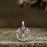 Gothic Circle Braided Cross Stainless Steel Pendant | Gthic.com