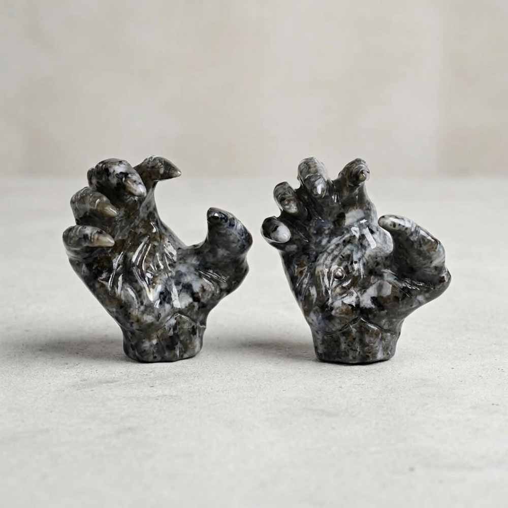 Gothic Claw Hand Natural Crystal Stone Figurine