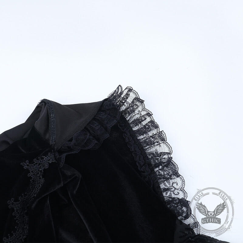 Gothic Cosplay Halloween Trumpet Sleeve Hip Cloak Dress