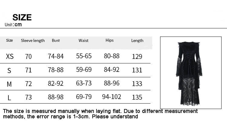 Gothic Cosplay Halloween Trumpet Sleeve Hip Cloak Dress