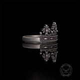 Gothic Cracked Mask Crown Sterling Silver Ring
