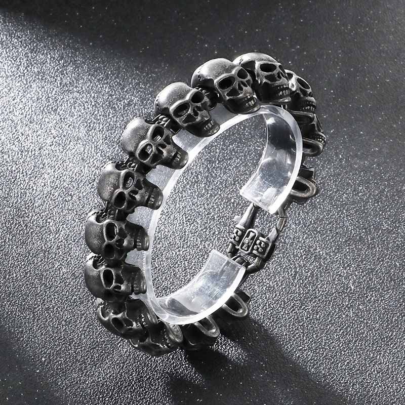 Gothic Cracked Skull Stainless Steel Bracelet