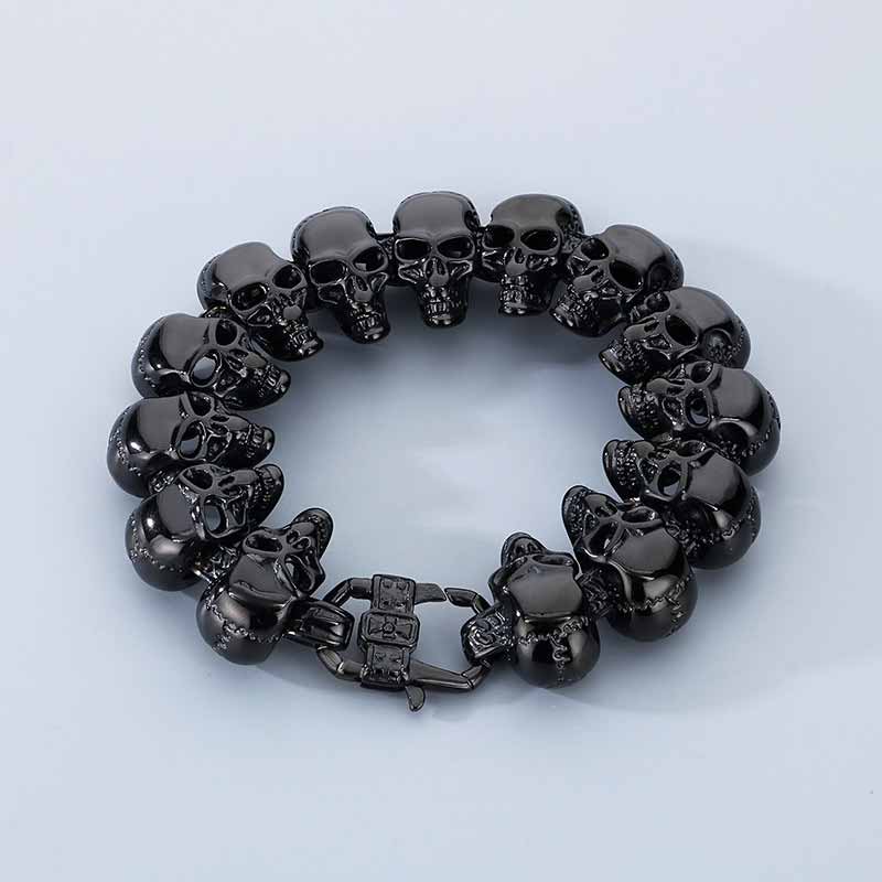 Gothic Cracked Skull Stainless Steel Bracelet