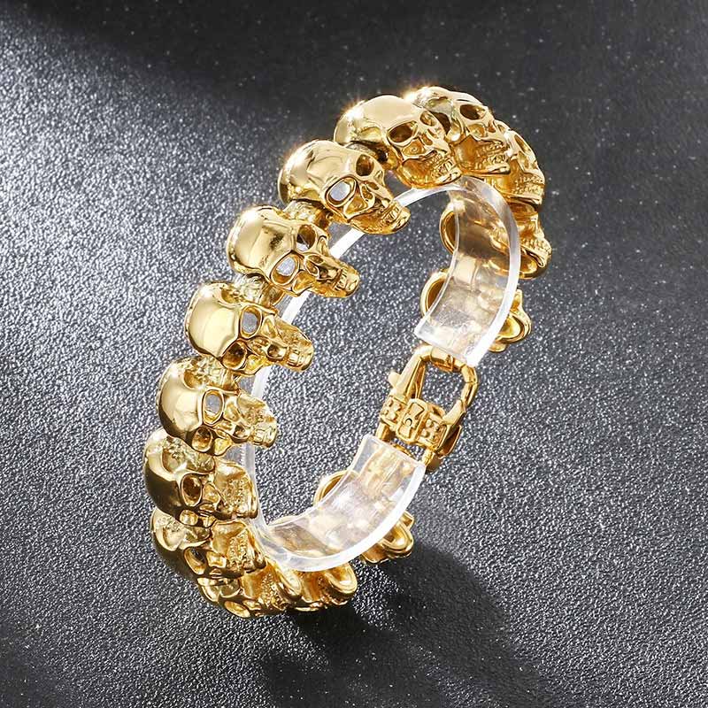 Gothic Cracked Skull Stainless Steel Bracelet