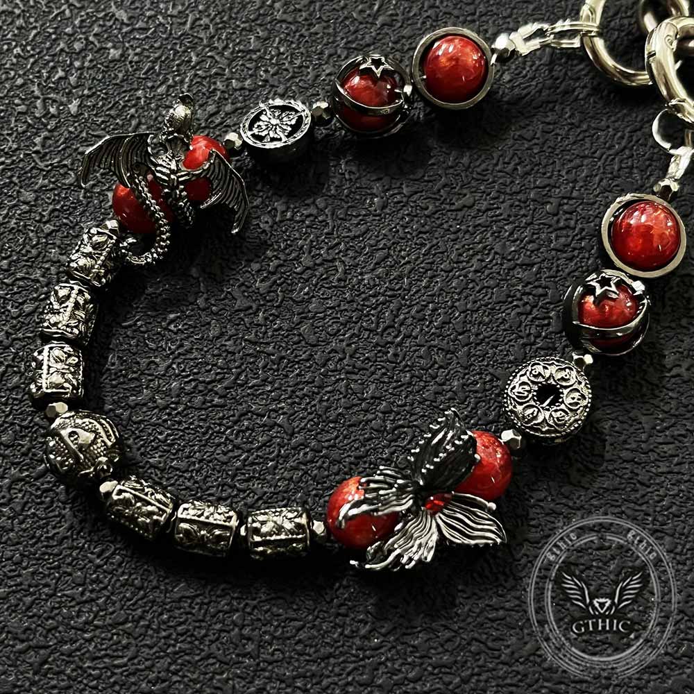 Gothic Cross Butterfly Beaded Alloy Pants Chain | Gthic.com