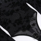 Gothic Chain Polyester Bodysuit Skirt Set