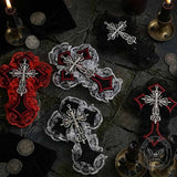 Gothic Cross Lace Fabric Alloy Y2K Hair Clips | Gthic.com