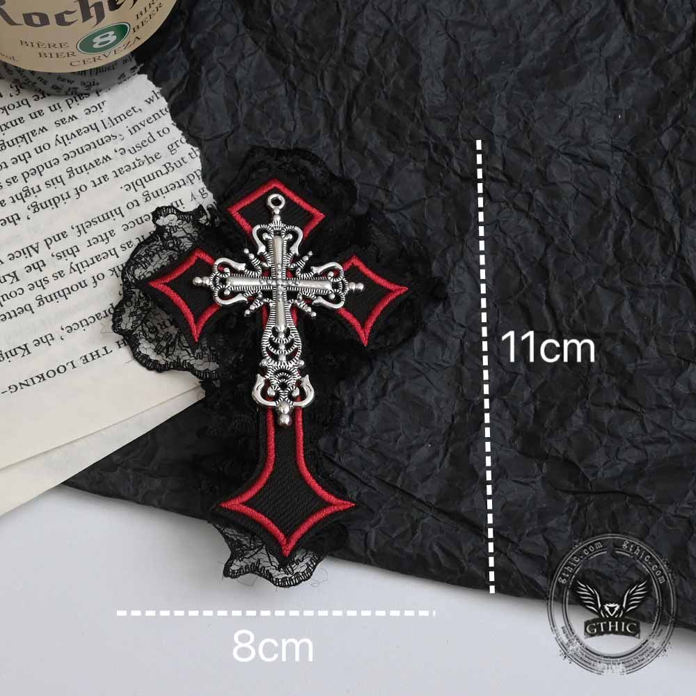 Gothic Cross Lace Fabric Alloy Y2K Hair Clips