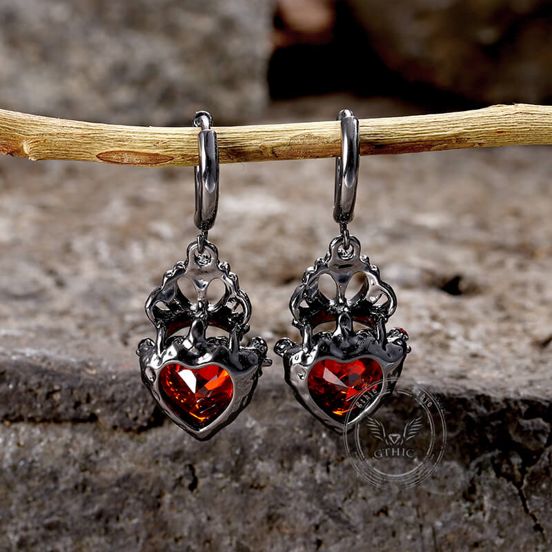 Gothic Crown Heart Alloy Earrings | Gthic.com