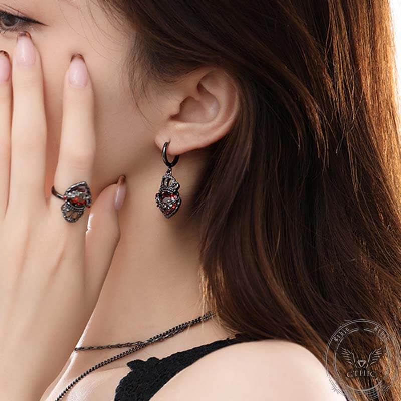 Gothic Crown Heart Alloy Jewelry Set 02 | Gthic.com