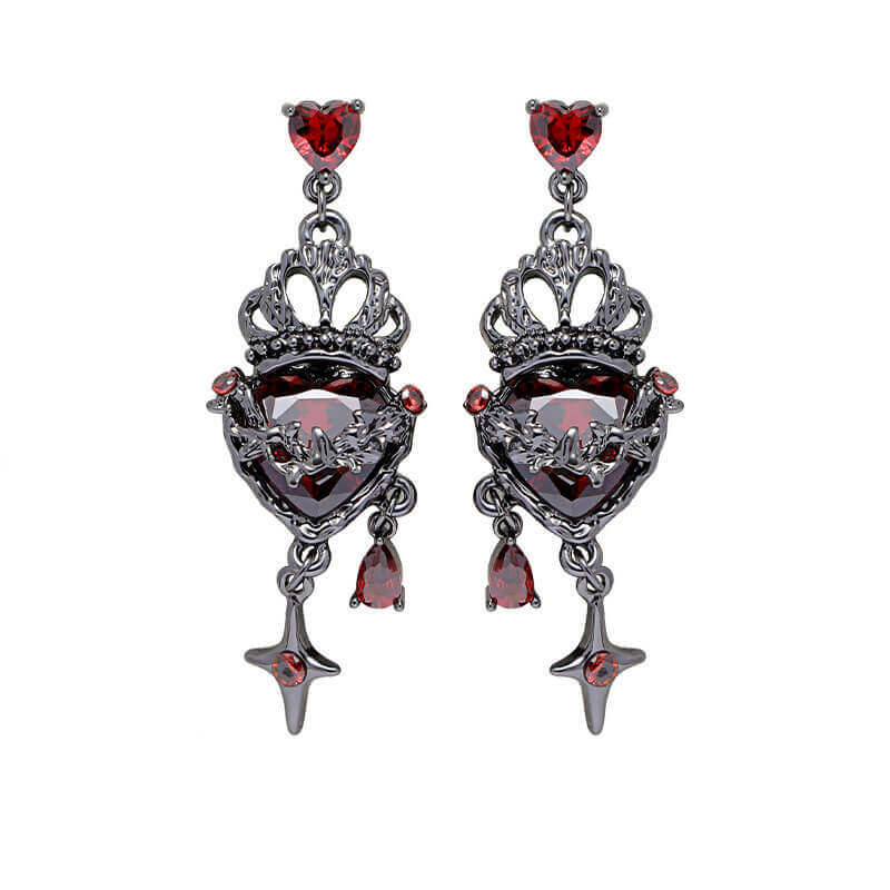 Gothic Crown Heart Alloy Jewelry Set