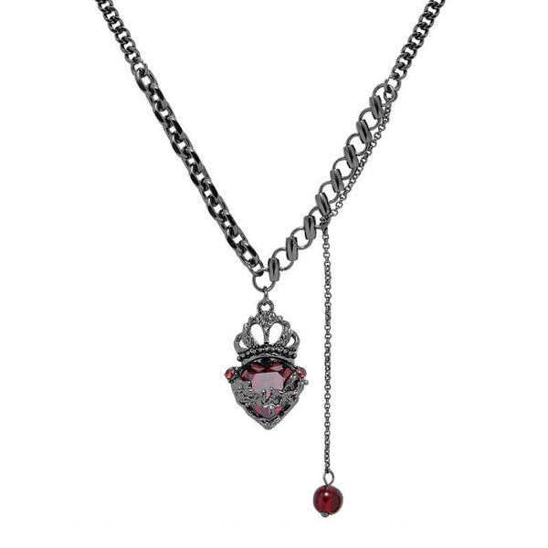 Gothic Crown Heart Alloy Necklace 01 | Gthic.com