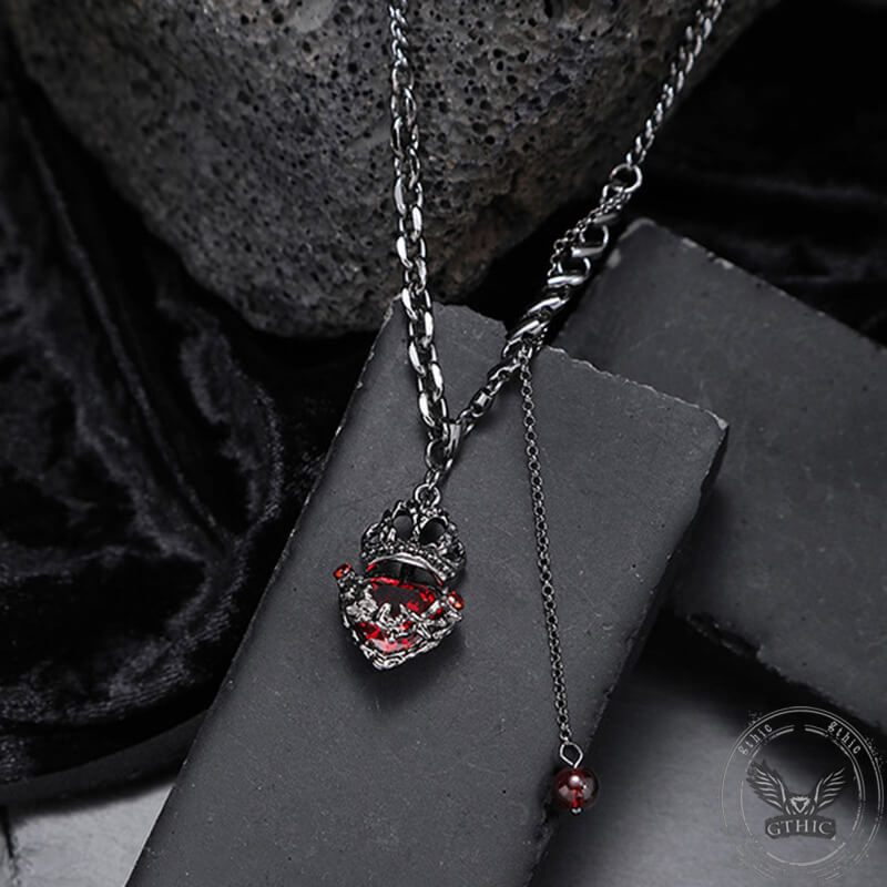 Gothic Crown Heart Alloy Necklace 03 | Gthic.com