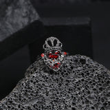 Gothic Crown Heart Alloy Open Ring