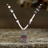 Gothic Crown Heart Shape Pearl Alloy Necklace 02 | Gthic.com