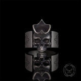 Gothic Crown Skull Leviathan Cross Sterling Silver Ring | Gthic.com
