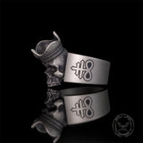Gothic Crown Skull Leviathan Cross Sterling Silver Ring | Gthic.com