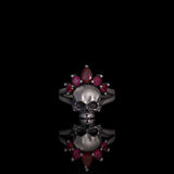 Gothic Crown Skull Sterling Silver Zircon Ring