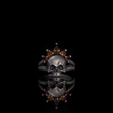 Gothic Crown Skull Sterling Silver Zircon Ring