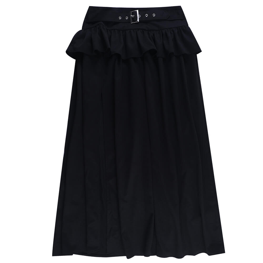 Gothic Dark-Style High-Slit Versatile Long Skirt