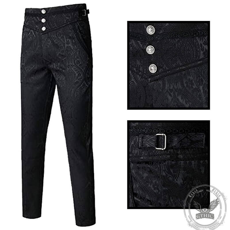 Gothic Dark Jacquard Trousers | Gthic.com