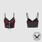 Gothic Dark Spiderweb Strappy Tight-Fitting Camisole