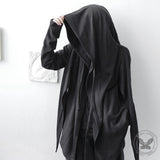 Gothic Dark Street Style Solid Color Hooded Coat