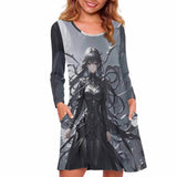 Gothic Dark Style Girl Double Pocket Casual Dress 01 | Gthic.com