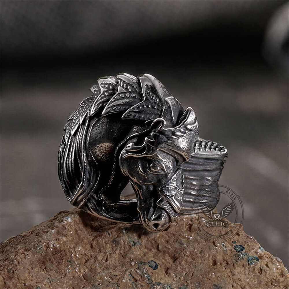 Gothic Dark Style Unicorn Stainless Steel Ring | Gthic.com