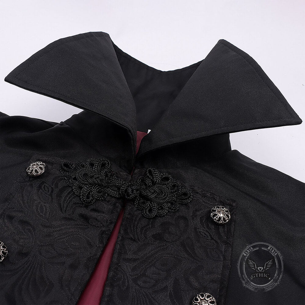 Gothic Dark Vampire-Style Long Trench Costume
