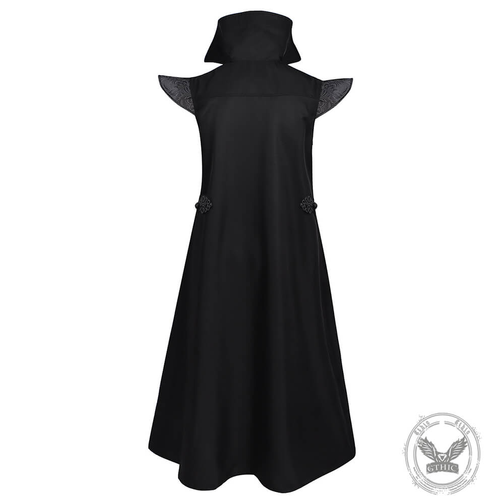 Gothic Dark Vampire-Style Long Trench Costume