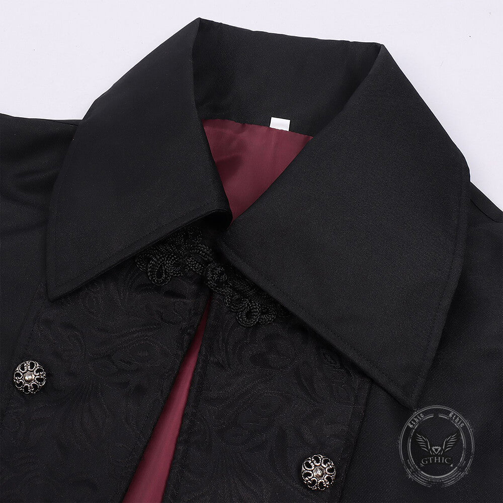 Gothic Dark Vampire-Style Long Trench Costume