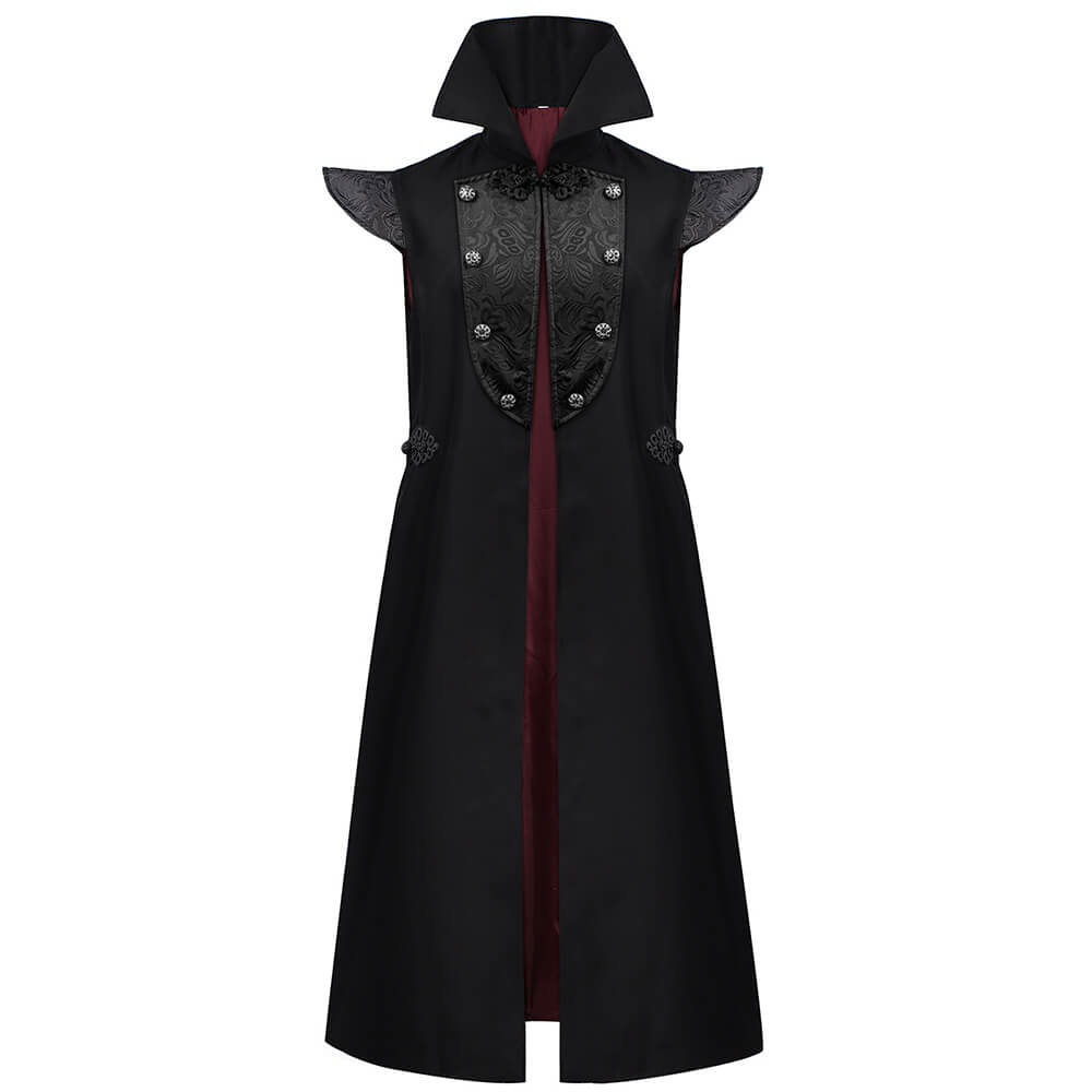 Gothic Dark Vampire-Style Long Trench Costume